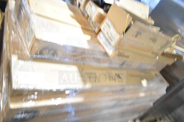 32 brand new scratch and dent items, including ballasts, fan, and Philips/GE fluorescent lights, in sealed boxes.