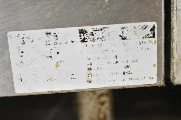 Blurred label image on a commercial gas-powered 6-burner range. Details include specifications and usage guidelines.