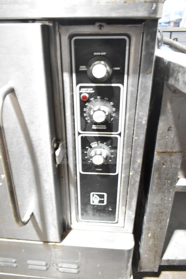 Blodgett commercial gas convection oven, half-size, view-through door, thermostatic controls, good condition.