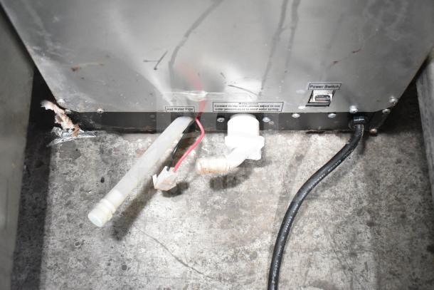 Avantco 177PBD3 cappuccino machine, showing power switch and hot water pipe connections. 120V, 1 Phase.