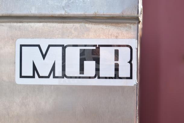 MGR Commercial Ice Bin in good condition with metal exterior and visible MGR logo label.