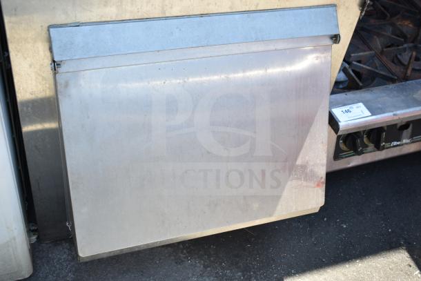 MGR Commercial Ice Bin, metal exterior, used condition with visible surface wear, Model MGR, auction lot tag visible.