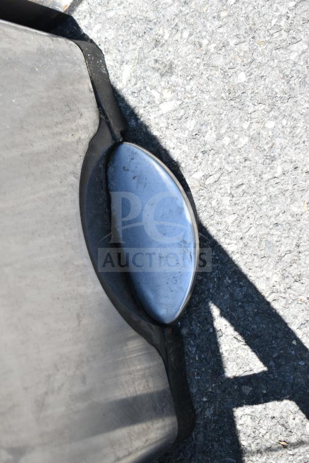 2 metal foot pedal trash cans, durable steel, used condition, bid multiplied by two.