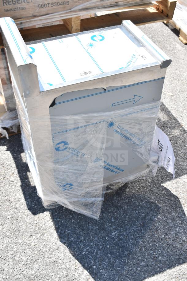 BRAND NEW Eagle Group FBGR12-18 glass rack storage unit with flatboard top, wrapped in protective plastic. Scratch and dent condition.