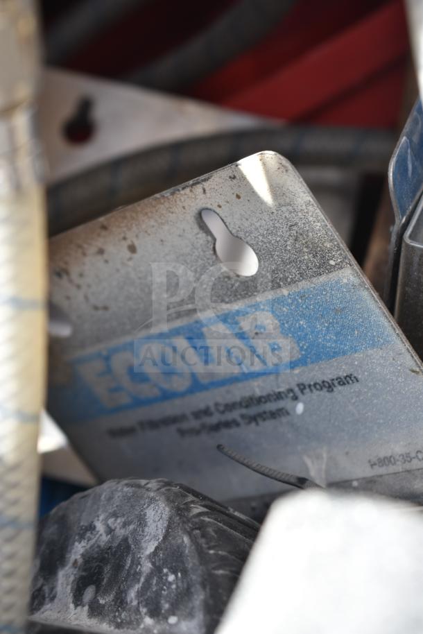 Lot of various items including Ecolab water filtration and conditioning program component, cables visible, used condition.