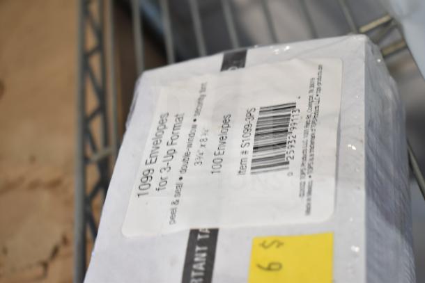 Package of 1099 envelopes, 3-up format, peel & seal, double window, 3 7/8" x 8 7/8", 100 count, item #ST1099-3PS.