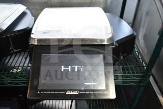 Hobart HTi commercial countertop food portioning scale, stainless steel, touchscreen display. Tested, working condition. Model HTi.