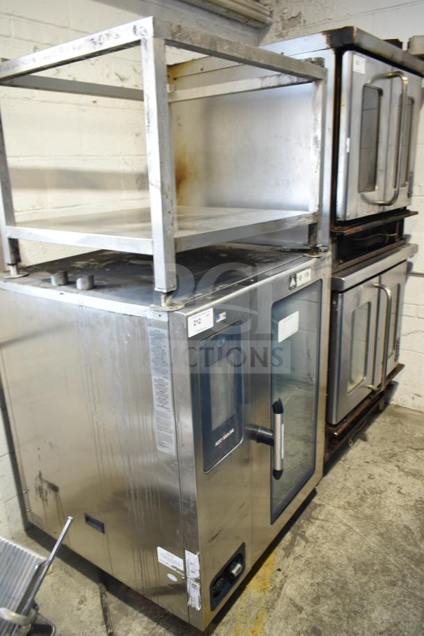 Alto Shaam CTP10-10EVH stainless steel combi convection oven with stand, 208/240V, 3 phase, in used condition.