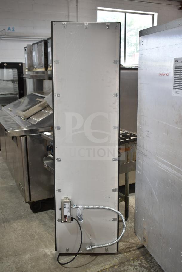 Hatco GRSBF-72-I Glo-Ray 73.5" x 21" built-in heated shelf warmer with flush top, 120V, visible wiring on back.