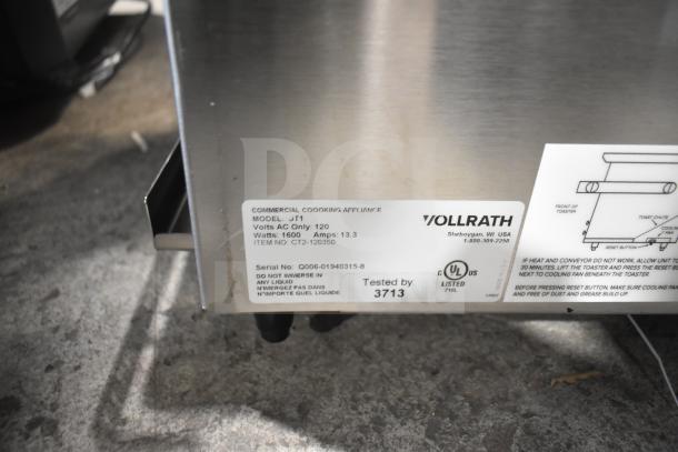 BRAND NEW Vollrath JT1 922120350 Commercial Conveyor Toaster Oven, 120V, 1 Phase, with UL certification label.