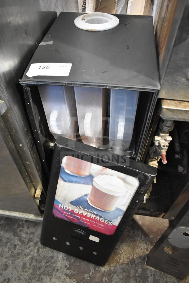 Avantco 177PBD3 powdered cappuccino/hot chocolate machine, 120V, 1 phase. Features drink selection panel, suitable for commercial use.