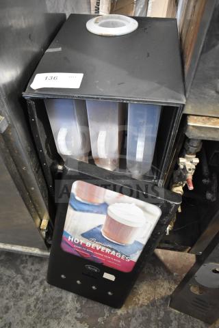 Avantco 177PBD3 powdered cappuccino/hot chocolate machine, 120V, 1 phase. Features drink selection panel, suitable for commercial use.