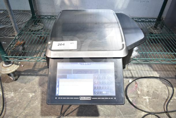 2016 Hobart HTi-7LH commercial countertop food portioning scale, touchscreen, 120/208-240V, tested working, tag reading "204 QTY".