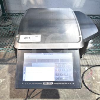 2016 Hobart HTi-7LH commercial countertop food portioning scale, touchscreen, 120/208-240V, tested working, tag reading "204 QTY".