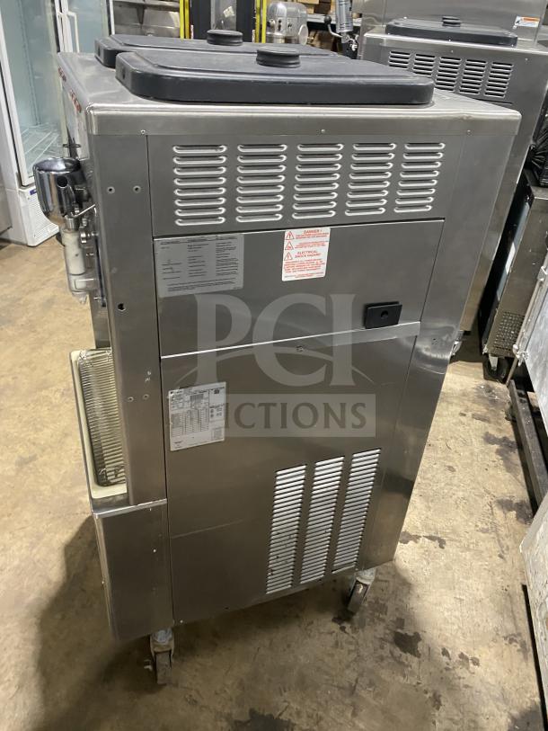 Taylor Commercial Stainless Steel Frozen Drink Machine, Model 342D-27, dual flavor, on casters, 208-230V, 1 phase.