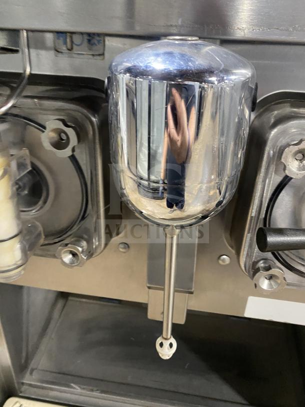 Taylor 342D-27 stainless steel frozen drink machine, dual flavors, floor-standing on casters, 208-230V 1 phase.