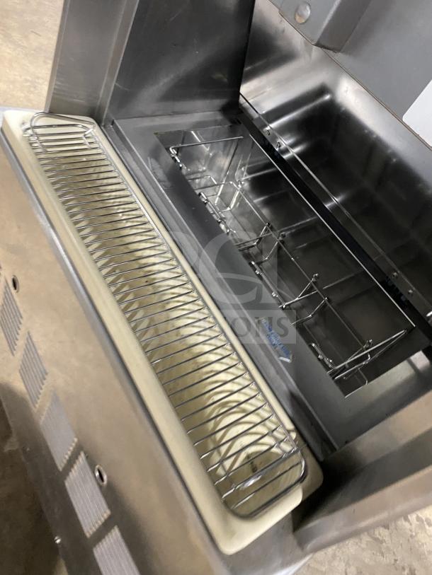 Taylor 342D-27 stainless steel frozen drink machine, double flavor, floor standing, on casters, model SN: K6018647.