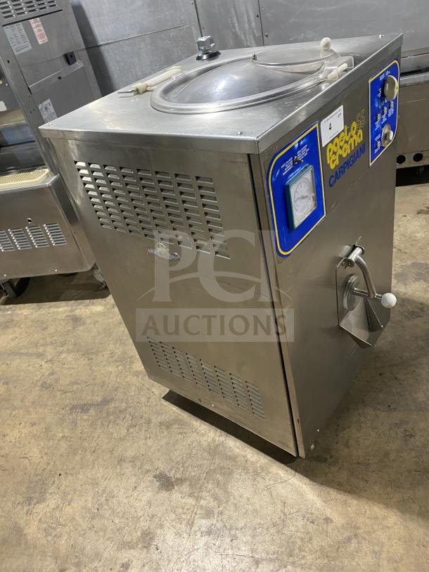 Carpigiani PASTOCREMA 55 stainless steel cream cooker/pasteurizer, electric 220V, 3 Phase, on casters, good condition.