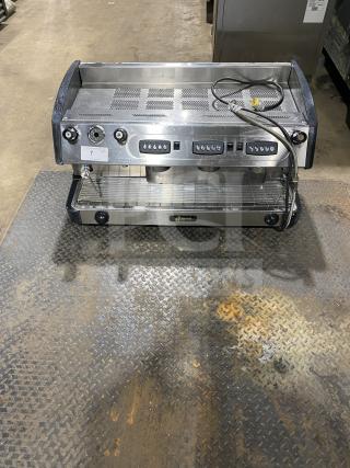 Danesi CONTROL 3 GR commercial espresso machine, stainless steel, 3-group, with porta filter handles, 220V, good condition.