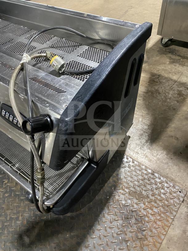 Danesi CONTROL3GR espresso machine, stainless steel, 3-group, with porta filter handles, 220V, commercial use, good condition.