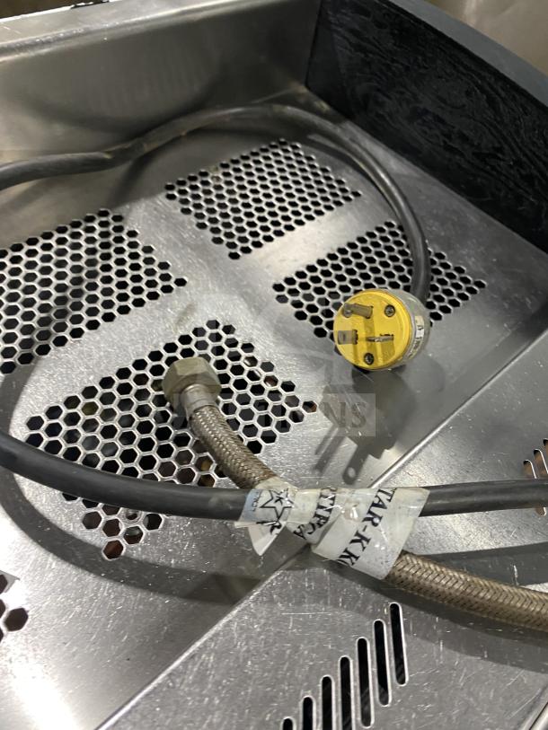 Danesi CONTROL3GR stainless steel espresso machine, 3-group, includes porta filter handles, 220V plug, countertop model.