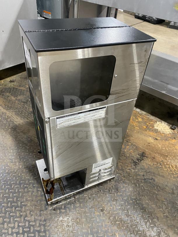 Curtis ILGD-10 Countertop Coffee Grinder, stainless steel, twin 7.5 lb hopper, Model SN: 12279765, 120V, good condition.