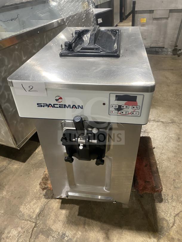 Spaceman 6236C stainless steel soft serve ice cream machine, electric-powered, countertop model, 220V 1 Phase, SN: 2300996.
