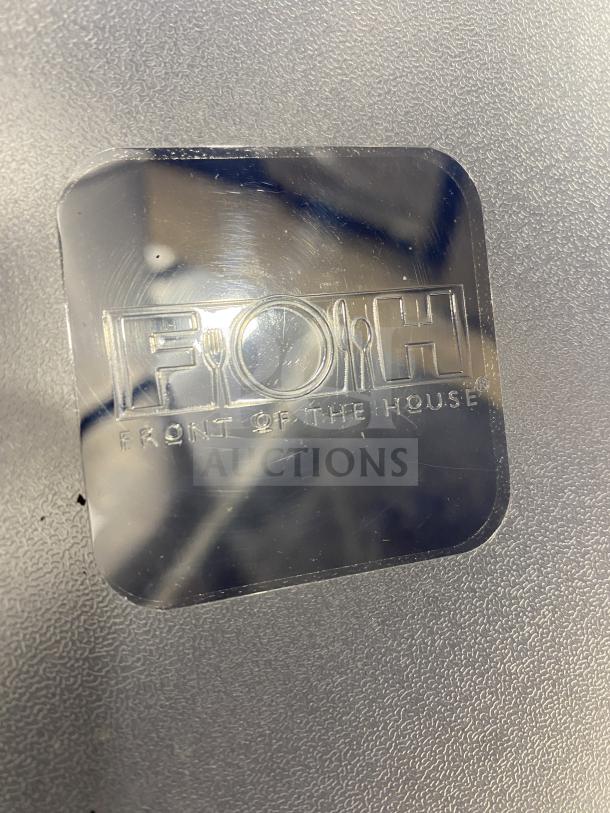 FOH Commercial Clear 20.6 Qt Drinkwise Pan, embossed label with FOH logo and "Front of the House" text.