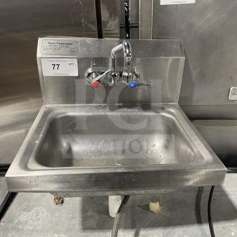 Nice! Jimex Corporation Commercial Stainless Steel Wall-Mount Hand Sink! With Back Splash!