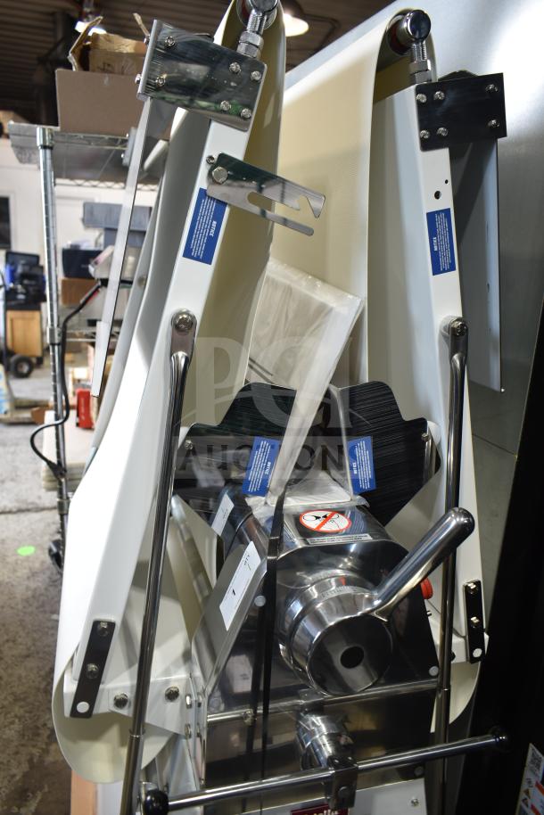 Brand new Estella DSF94 reversible dough sheeter, 94" wide. Model 348DSF94, 110V, 1 Phase. Scratch and dent condition.