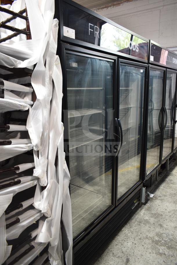 2020 True GDM-49F-HC commercial 2-door reach-in freezer merchandiser, glass doors, shelves, tested, working.