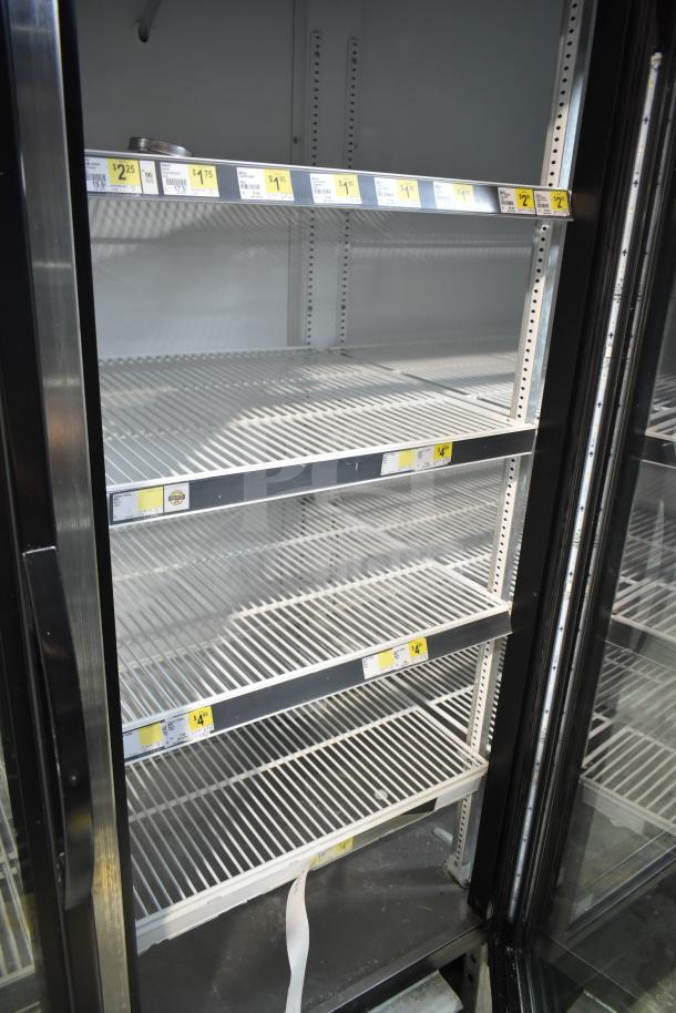 2017 True GDM-72-HC 3 Door Reach-In Cooler, commercial merchandiser, 115V, 1 phase, tested and working, shelves shown.