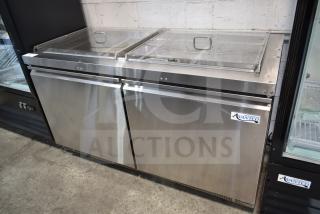 Brand new Avantco 178SSCFT60HC 60" stainless steel refrigerated salad bar on commercial casters, 115V, 1 Phase.