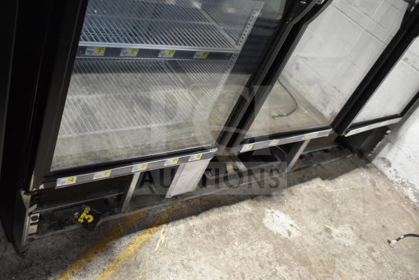 2019 True GDM-72F-HC commercial 3-door reach-in freezer merchandiser. Tested, working, 115/208-230V, 1 Phase.