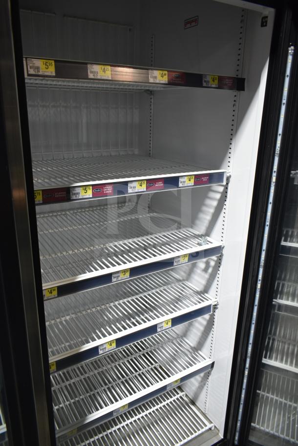 2017 True GDM-72F-HC commercial 3-door reach-in freezer, white interior, five adjustable wire shelves, tested and working.