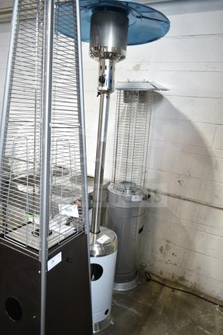 Brand new Backyard Pro Courtyard Series PH1SS stainless steel patio heater, 47,000 BTU, minor scratches, propane-powered.