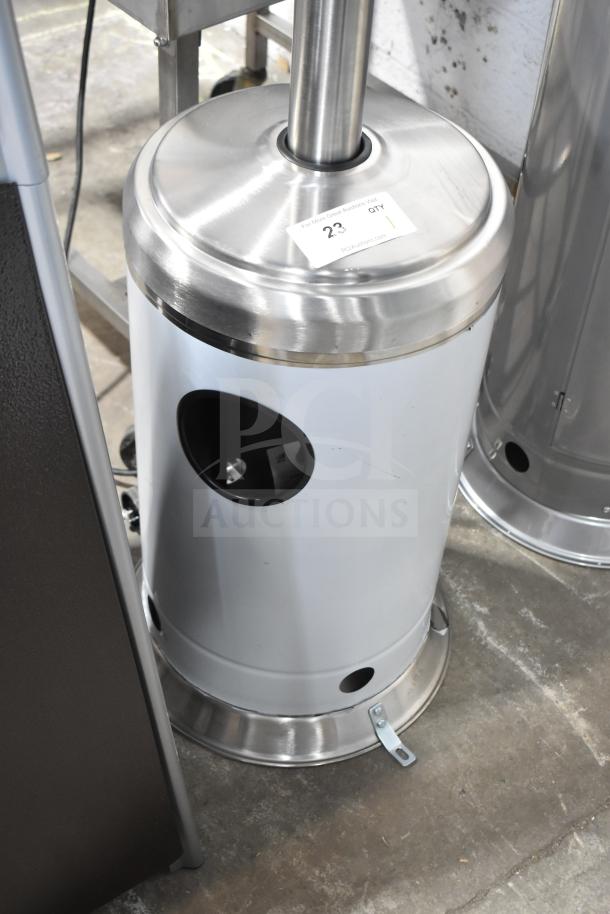 BRAND NEW Backyard Pro PH1SS stainless steel propane patio heater, 47,000 BTU, visible scratch and dent, model 554PH1SS.