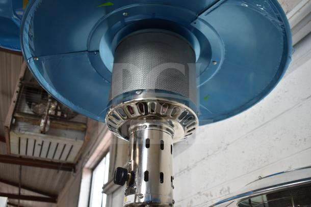 Stainless steel Backyard Pro PH1SS patio heater, 47,000 BTU, brand new with minor scratches, propane-powered, Courtyard Series.