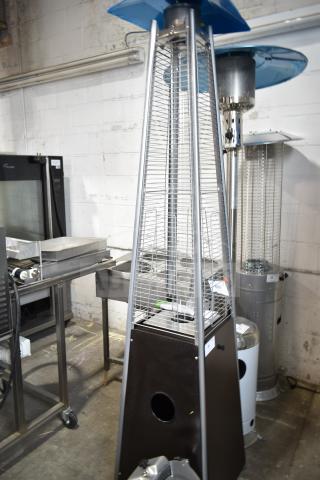 Brand new Backyard Pro Courtyard Series bronze portable propane patio heater, model HPSQRBZ, 40,000 BTU, scratch and dent.