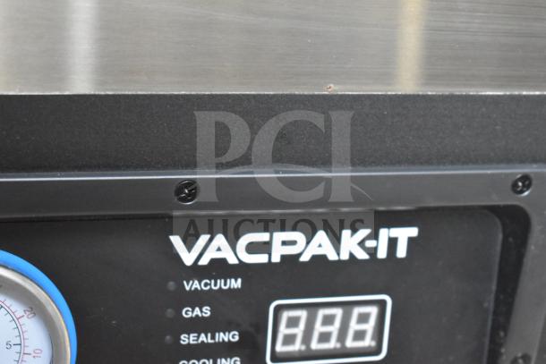 BRAND NEW VacPak-It 186VMC16 Chamber Vacuum Packaging Machine, 16" Seal Bar, oil pump, 110-120V, minor scratches visible.