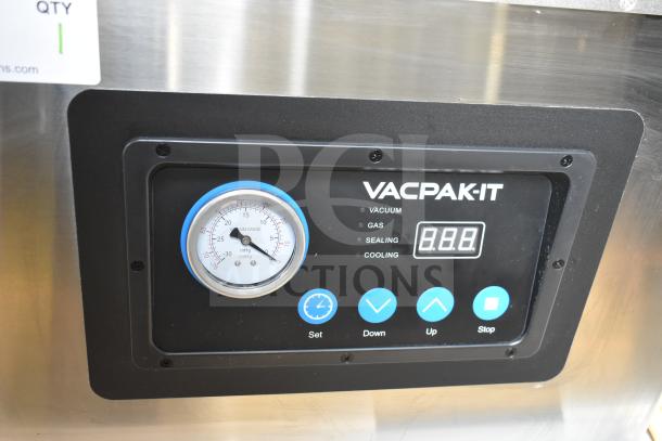 BRAND NEW VacPak-It 186VMC16 Chamber Vacuum Machine with 16" seal bar, oil pump, and control panel. 110-120V, 1 Phase.