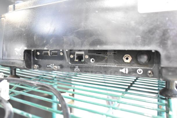 2017 Hobart HTi-7LH26 food portioning scale, tested working, 120/208-240V, connectivity ports visible, black casing.