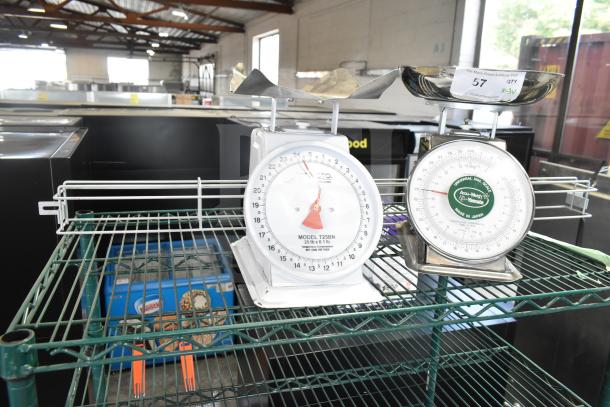 Detecto T25BN scale, Accu-Weigh Yamato SM(N) scale, white rack on auction. Good condition, ideal for precision weighing.