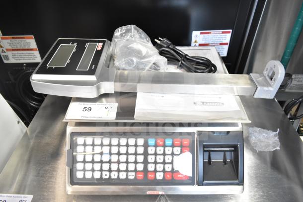 BRAND NEW Tor Rey W-LABEL40L 40 lb. WiFi price computing scale with thermal label printer, minor scratches visible.