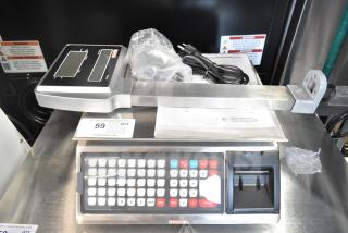 BRAND NEW Tor Rey W-LABEL40L 40 lb. WiFi price computing scale with thermal label printer, minor scratches visible.