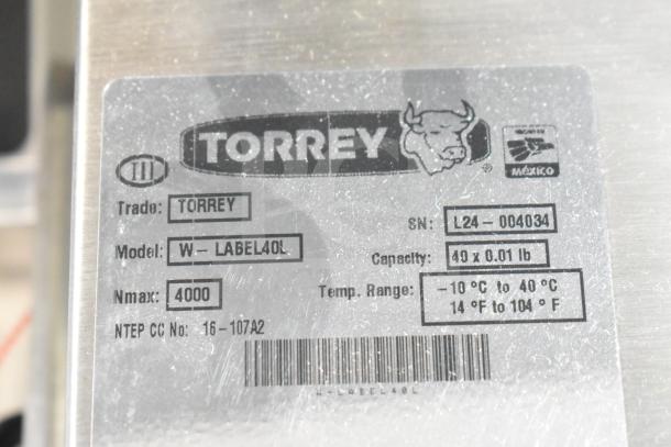 2024 Tor Rey W-LABEL40L WiFi Price Computing Scale, 40 lb capacity, thermal label printer, brand new with minor scratches.