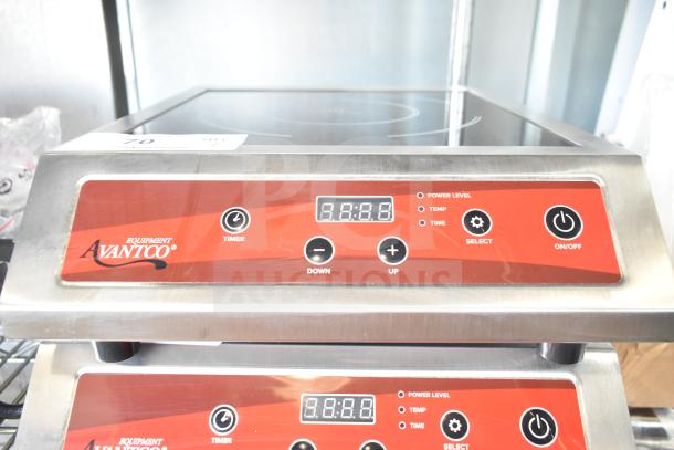 Brand new Avantco 177IC3500 countertop induction range, 208-240 volts, 1 phase, with digital controls, minor scratches.