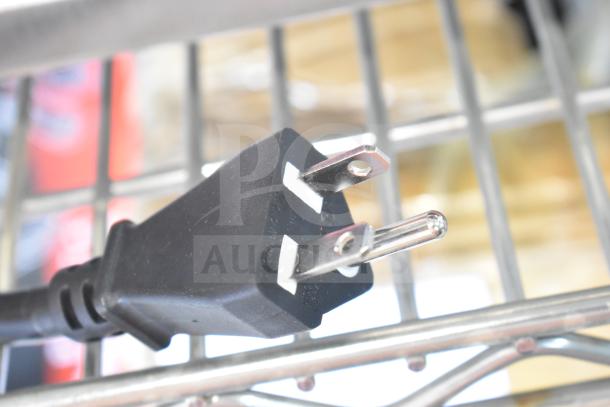 Close-up of a power plug for the 2025 Avantco 177IC3500 countertop induction range, 208-240V, 1 phase.