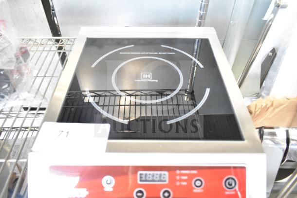 Brand new Avantco 177IC3500 induction range, 2025 model, 208-240 volts, 1 phase, countertop design, slight scratches.