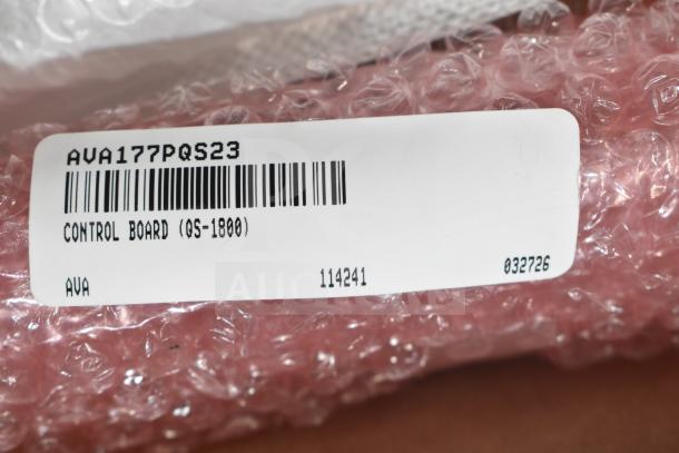 New control board wrapped in bubble wrap, labeled "Control Board (QS-1000)" with code AVA177PQS23, 114241, 032726.